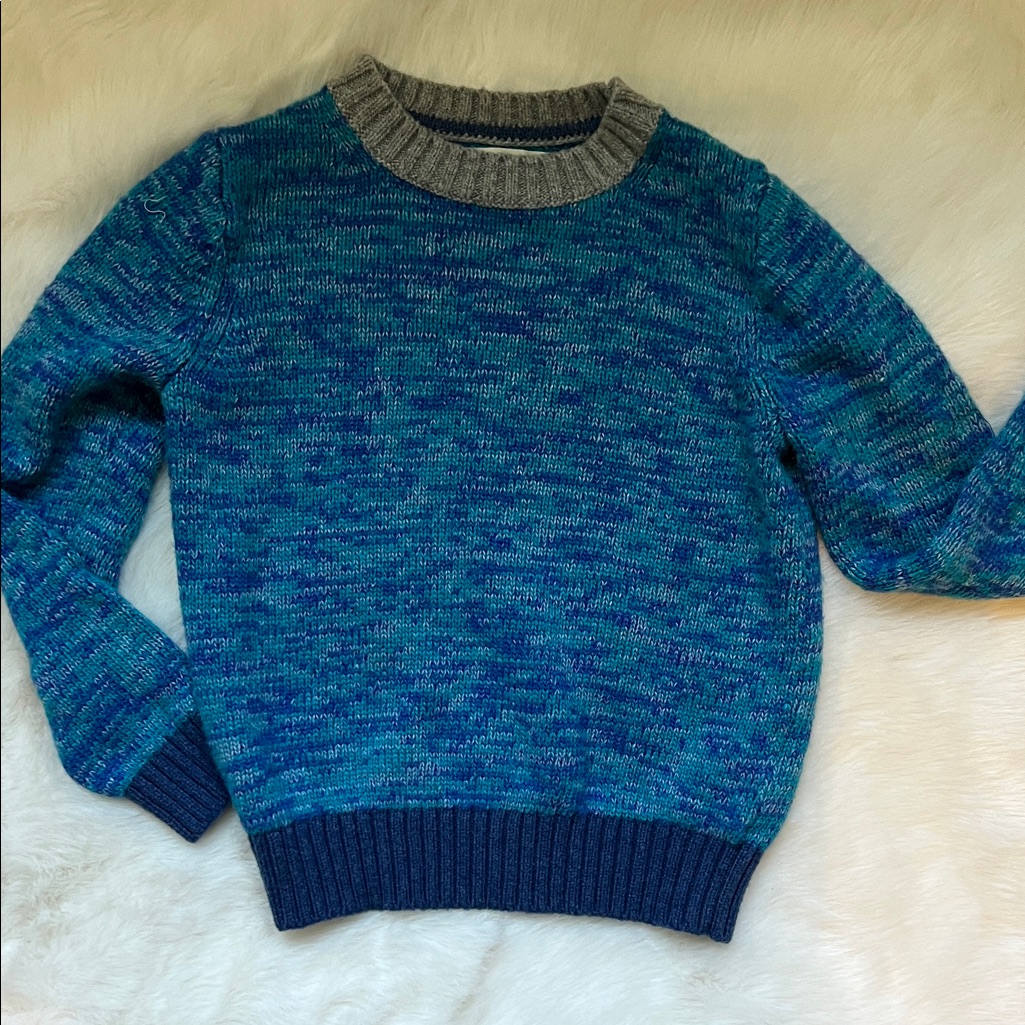 Mini Boden Blue Sweater With Gray Collar